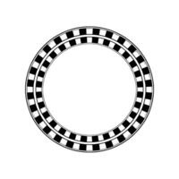 Geometric Circle Frame, Minimalist, Black and White vector