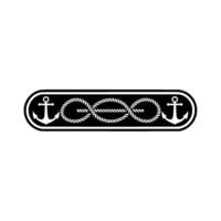 Nautical Knot Anchor Rope Symbol, Vintage Style vector