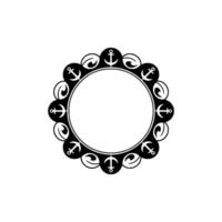 Nautical Anchor Frame, Circular Motif, Maritime Symbolism vector