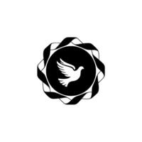Emblem of Peace Dove and Ribbon Circle vector