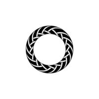 Abstract Woven Circle, Minimalist Emblem vector