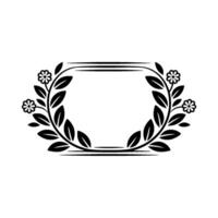 Elegant Floral Frame, Vintage, Minimalist Illustration, Wreath vector