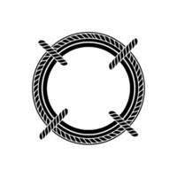 Nautical Circle Emblem, Vintage Style, Maritime, Rope vector