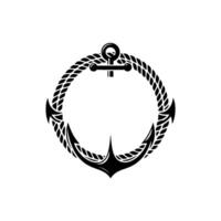 Nautical Anchor Frame, Vintage Maritime Symbol vector
