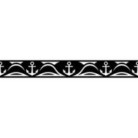 Nautical Border Classic Anchor Motif, Vintage Style, Decorative vector