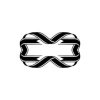 Abstract Ribbon Loop, Minimalist Emblem, Modern vector