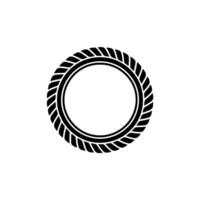 Minimalist Rope Circle, Modern Emblem, Outline vector