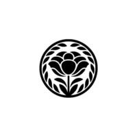 Geometric Blossom Emblem, Japanese Inspired vector