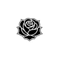 Elegant Black Rose Emblem, Minimalist Floral, Monochrome vector