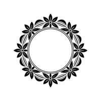 Elegant Floral Wreath, Minimalist, Circular Frame, Decorative vector