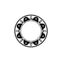 Nautical Anchor Frame, Vintage Maritime, Round vector