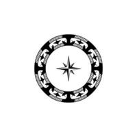Stylized Compass Rose, Minimalist Navigation Symbol vector