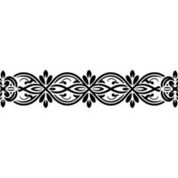 Elegant Black Floral Border, Vintage Element, - Lineart, Pattern vector