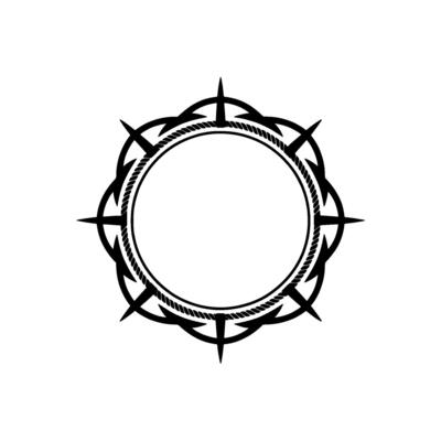 Tribal Compass Frame, Minimalist