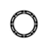 Nautical Circle Frame, Vintage Maritime, Retro vector