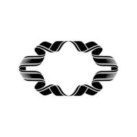 Abstract Ribbon Circle, Minimalist, Modern Emblem, Symmetry vector