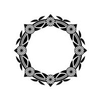 Elegant Floral Wreath Border, Minimalist, Geometric vector