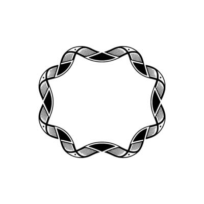 Intricate Woven Frame, Vintage, Minimalist Ornament