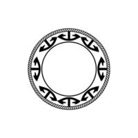 Ancient Rune Circle, Mystical Symbol, Circular Emblem - Decorative vector