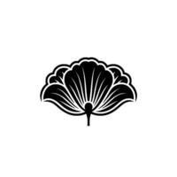 Elegant Black Fan Silhouette, Minimalist vector