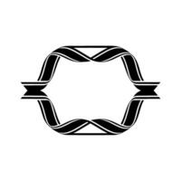 Geometric Ribbon Frame, Minimalist, Elegant Outline vector