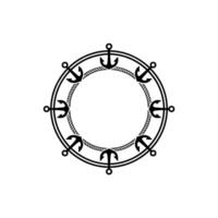 Nautical Circle Frame, Vintage Maritime - Wave vector