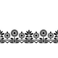 Stylized Floral Border, Vintage, Decorative Element - Botanical vector