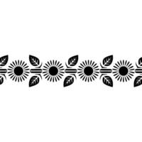 Stylized Sunflower Border, Minimalist - Pattern vector