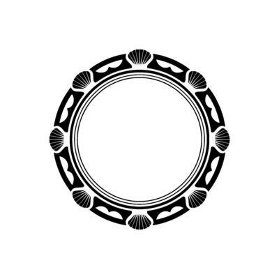 Art Deco Circle Frame, Elegant Ornamentation, Vintage, Symmetry