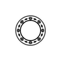 Nautical Circle Emblem, Vintage Maritime, Coast vector
