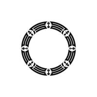 Nautical Emblem Circular Anchor Motif, Vintage Style - Decorative vector