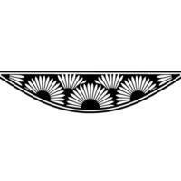 Stylized Fan Motif, Geometric Ornament, Black and White vector