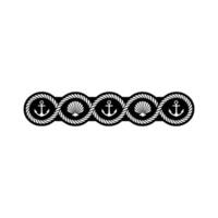 Nautical Charm Anchor Shell Motif, Vintage Style vector
