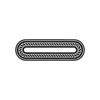 Minimalist Rope Loop, Modern Element, Oval vector