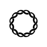 Interlocking Knot, Circular Emblem, Minimalist vector