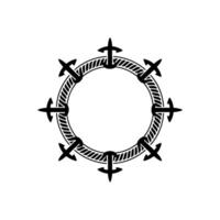 Circular Nautical Emblem, Vintage Maritime vector