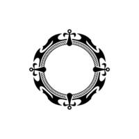 Ornate Circular Emblem, Vintage Nautical vector