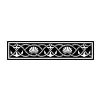Nautical Border Anchor Seashell Motif, Vintage Style vector