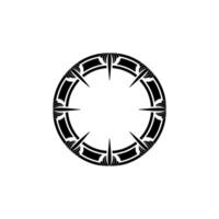 Intricate Tribal Circle Emblem, Minimalist, Ornamental vector