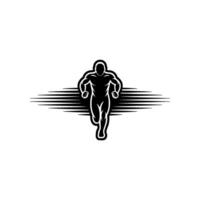 Dynamic Runner Silhouette, Speed Motion Emblem, Minimalist vector