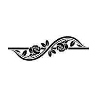 Elegant Floral Border, Vintage, Decorative Element, - Rose, Line art vector