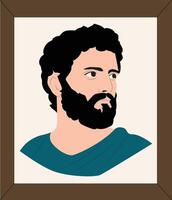 A portrait of jesus with a beard and a beard vector