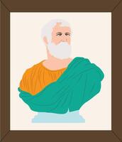 A portrait of a man with a beard and a green scarf vector