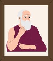 A man with a beard and a white beard vector