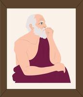 A man with a beard and a white beard sitting in a chair vector