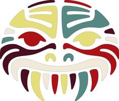 Mystical Tribal Gila Monster Face Design vector