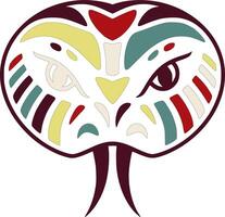 Ancient Tribal Coral Snake Face Design vector
