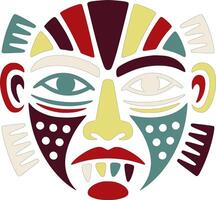 Ancient Stylized Tribal Man Face Design vector