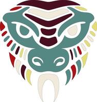 Mystical Tribal Coral Snake Face Design vector