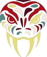Iconic Tribal Coral Snake Face Design vector